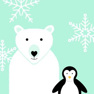 Cute winter bear wallpaper