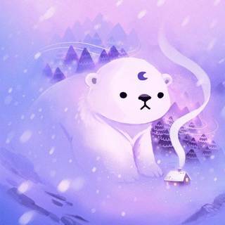 Cute winter bear wallpaper