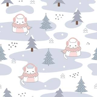Cute Kawaii winter wallpaper