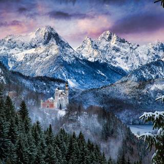 Winter mountains 4k wallpaper