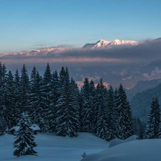 Winter mountains 4k wallpaper
