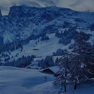 Blue winter scenery wallpaper