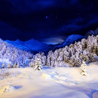 Blue winter scenery wallpaper