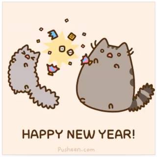 Happy New Year Pusheen wallpaper