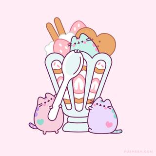 Pusheen Valentine's Day wallpaper