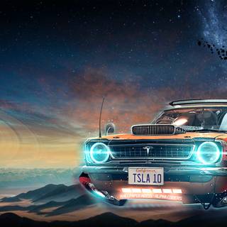 Space cars wallpaper