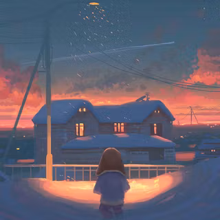 Orange lofi wallpaper
