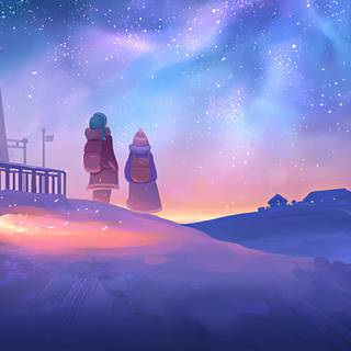 Winter cartoon laptop wallpaper