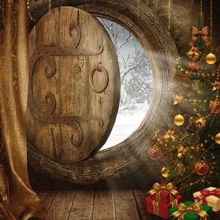 Vintage wood winter wallpaper