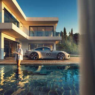Modern house 4k wallpaper