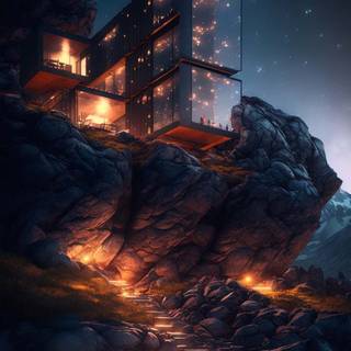 Modern house iPhone wallpaper