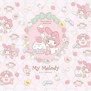 My Melody pattern wallpaper