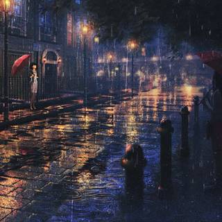 Rain laptop wallpaper