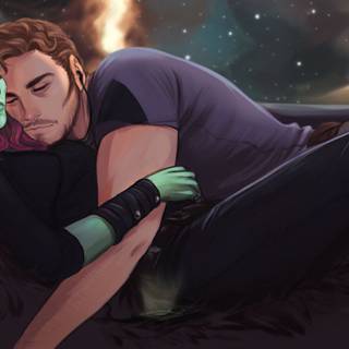 Star Lord and Gamora desktop wallpaper