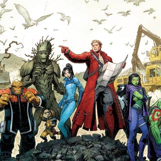 Star Lord and Gamora desktop wallpaper