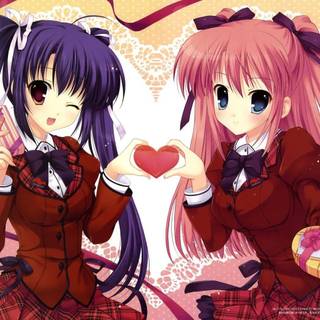 Hearts anime girl wallpaper