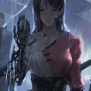 Anime girl cyborg wallpaper