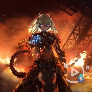 Anime girl cyborg wallpaper