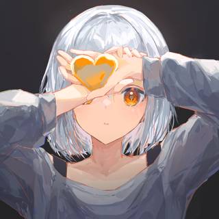 Hearts anime girl wallpaper