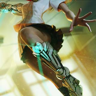 Anime girl cyborg wallpaper