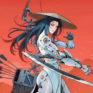 Anime girl cyborg wallpaper