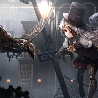 Anime girl cyborg wallpaper