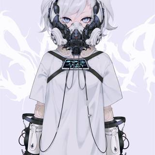 Anime girl cyborg wallpaper