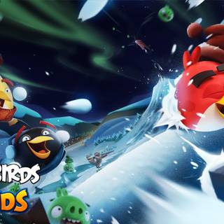 Angry Bird winter wallpaper
