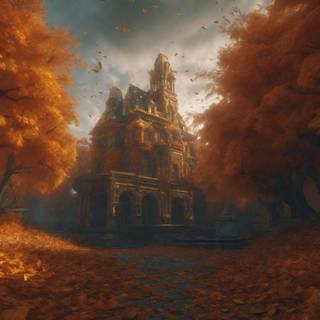Dark autumn art wallpaper