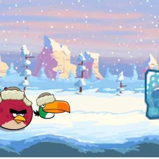 Angry Bird winter wallpaper