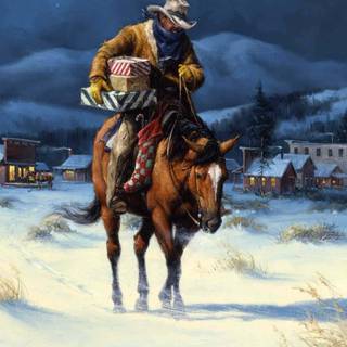 Winter horse iPad wallpaper