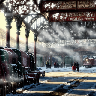 Train station winter wallpaper