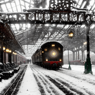 Train station winter wallpaper