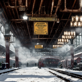 Train station winter wallpaper