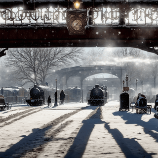Train station winter wallpaper
