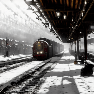Train station winter wallpaper