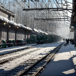 Train station winter wallpaper