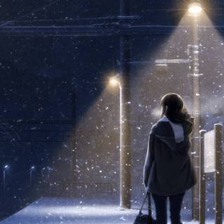 Train station winter wallpaper