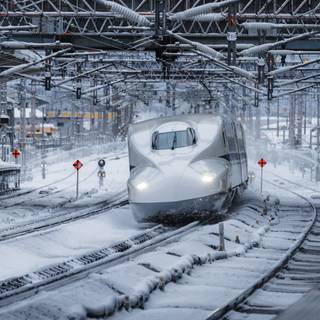 Train station winter wallpaper