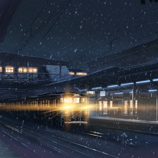 Train station winter wallpaper