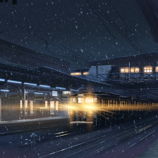 Train station winter wallpaper