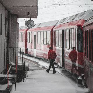 Train station winter wallpaper