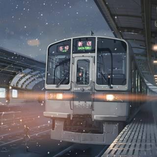 Train station winter wallpaper