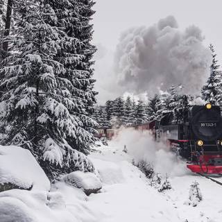 Train station winter wallpaper