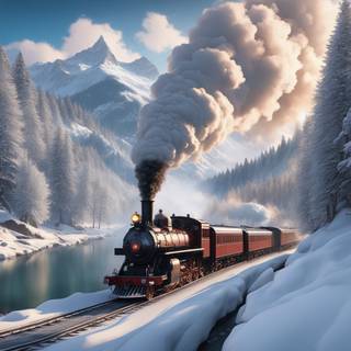 Train station winter wallpaper
