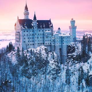 Winter castle phone wallpaper