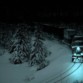 Train station winter wallpaper