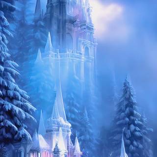 Winter castle phone wallpaper