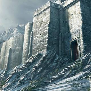 Winter castle phone wallpaper