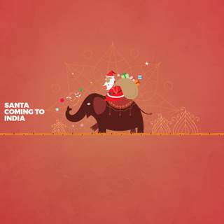 Christmas elephant wallpaper
